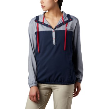 Columbia Hoodie Dames, PFG Tamiami Donkerblauw Rood, 69MSWQODG